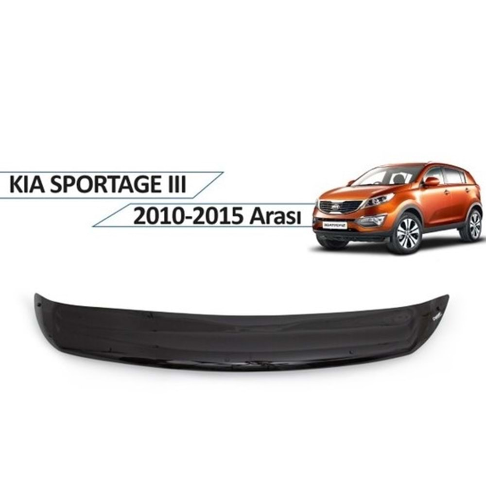 Kia Sportage 2011+ Kaput Rüzgarlığı Piano Black FVM Oem Klipsli, Piano Black