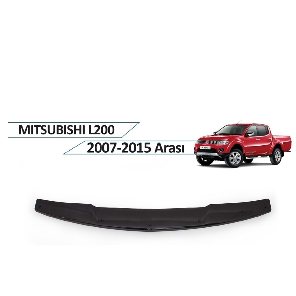 Mitsubishi L200 2003-2015 Kaput Rüzgarlığı Piano Black FVM Oem Klipsli, Piano Black