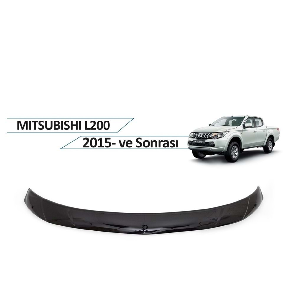 Mitsubishi L200 2015+ Kaput Rüzgarlığı Piano Black FVM Oem Klipsli, Piano Black