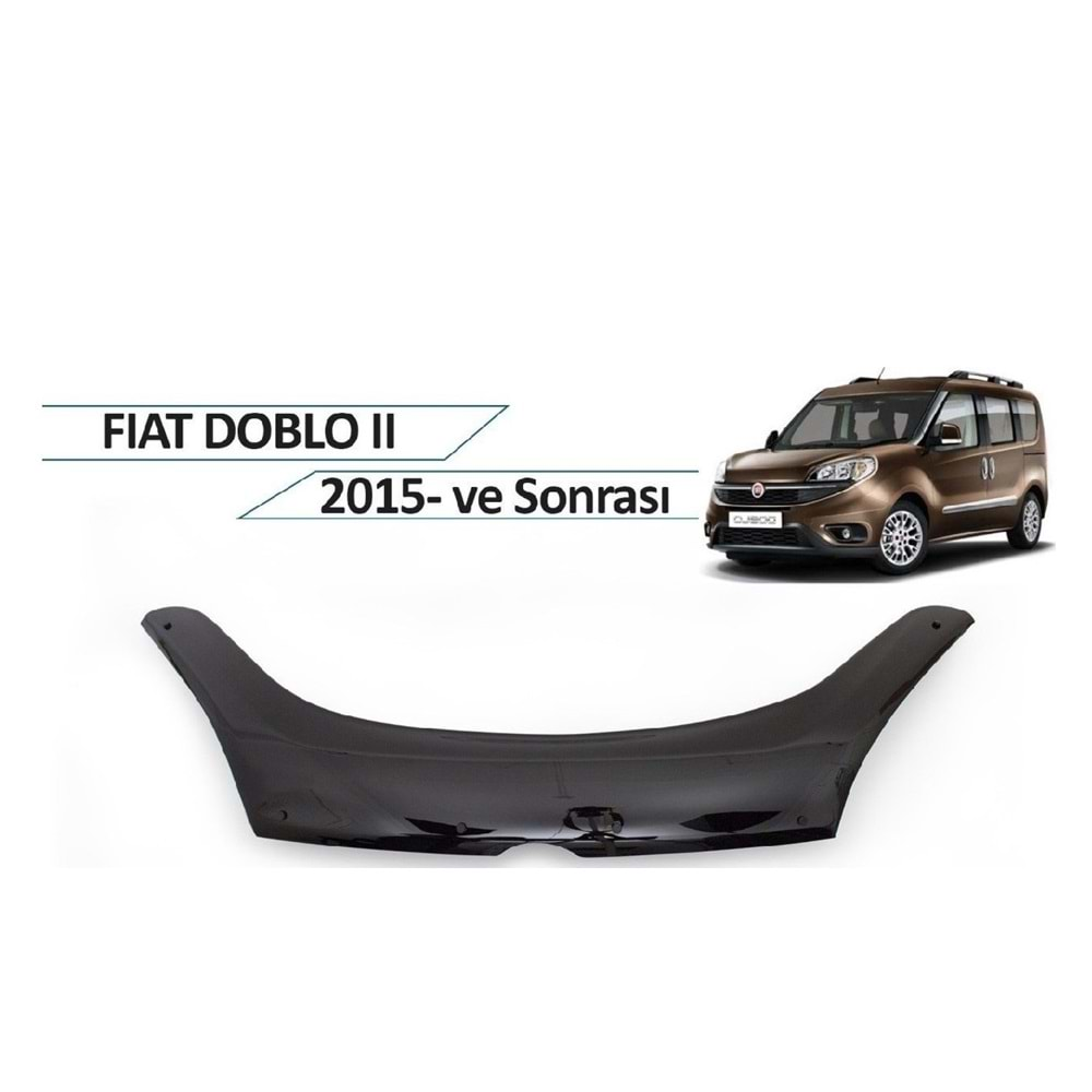 Fiat Doblo 2015-2018 Kaput Rüzgarlığı Piano Black FVM Oem Klipsli, Piano Black