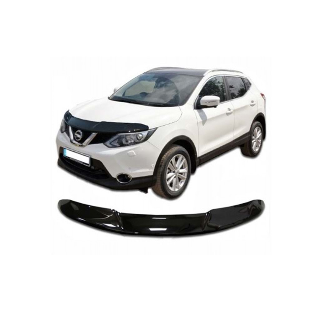 Nissan Qashqai 2014+ Kaput Rüzgarlığı Piano Black FVM Oem Klipsli, Piano Black