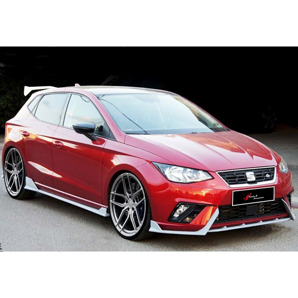 Seat Ibiza Mk5 2017+ - Ön Lip Lenz Race Cup V1 Stil, Piano Black Ürün Yüzeyi Vkm. Set