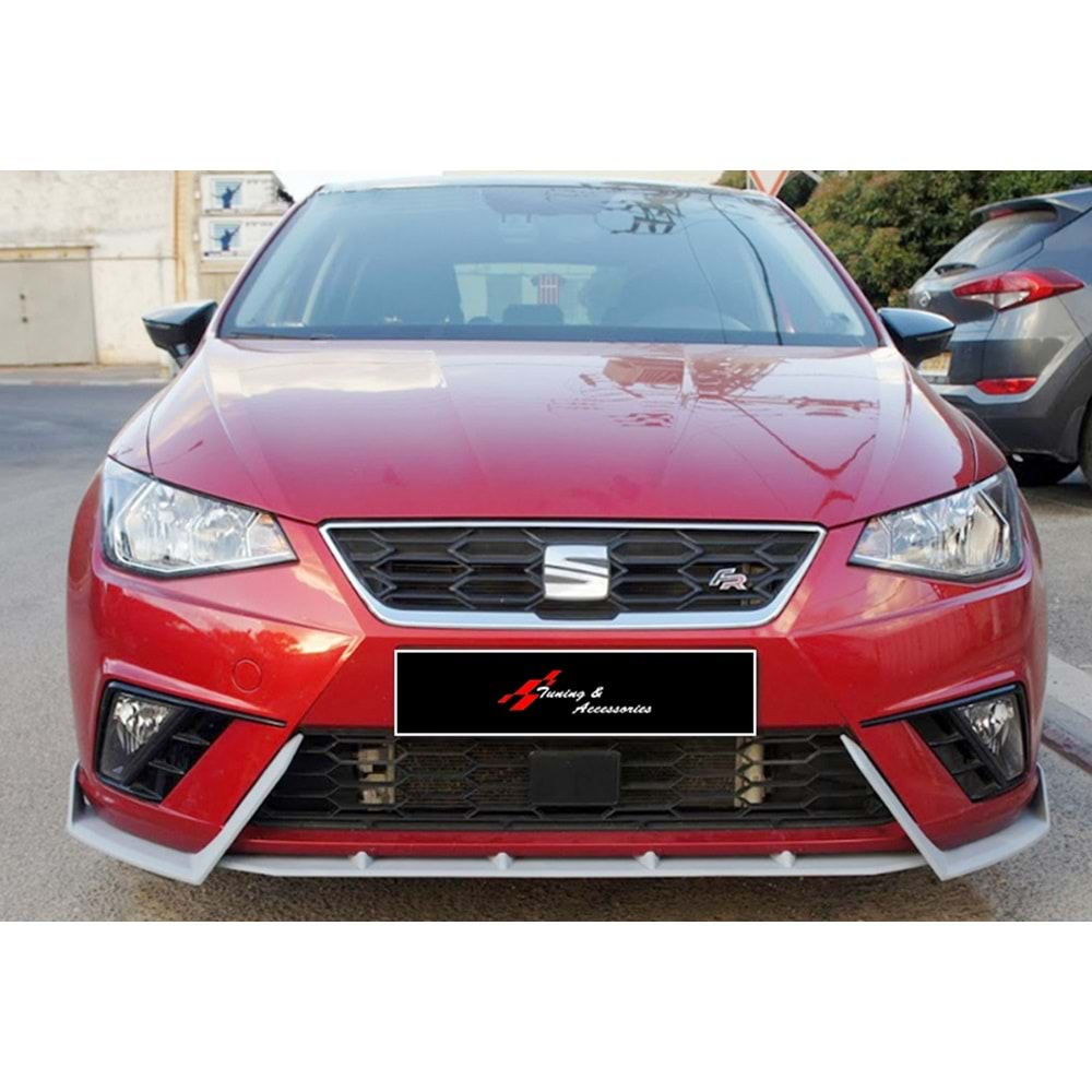 Seat Ibiza Mk5 2017+ - Ön Lip Lenz Race Cup V1 Stil, Piano Black Ürün Yüzeyi Vkm. Set