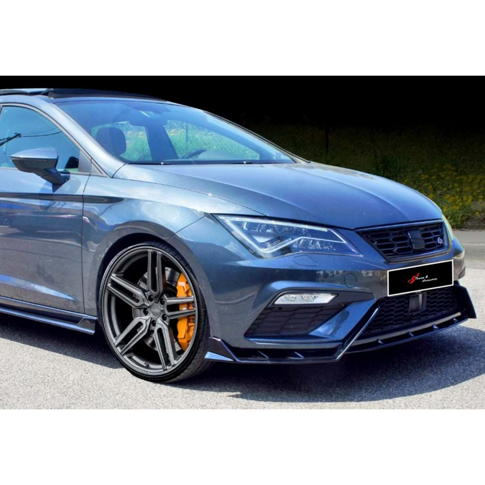 Seat Leon Mk3 FL 2017+ - Ön Lip Race Cup V1 Lenz Design, Piano Black Ürün Yüzeyi Vkm.