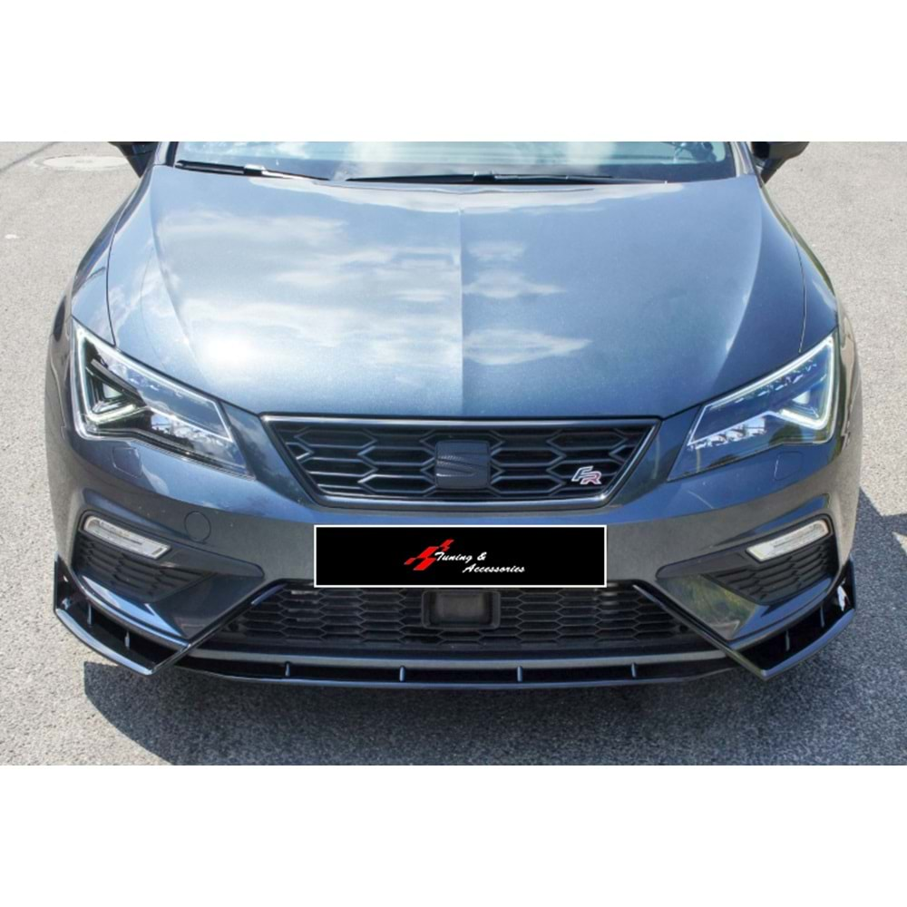 Seat Leon Mk3 FL 2017+ - Ön Lip Race Cup V1 Lenz Design, Piano Black Ürün Yüzeyi Vkm.