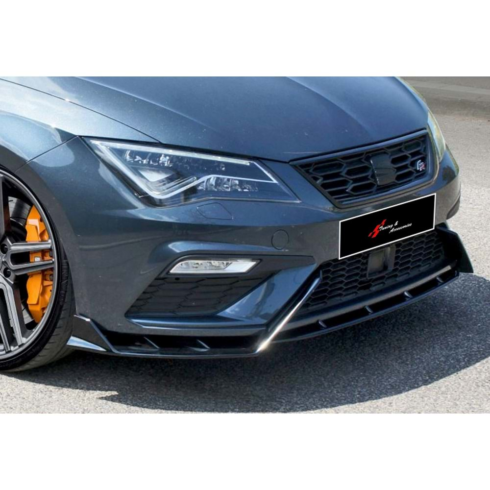 Seat Leon Mk3 FL 2017+ - Ön Lip Race Cup V1 Lenz Design, Piano Black Ürün Yüzeyi Vkm.