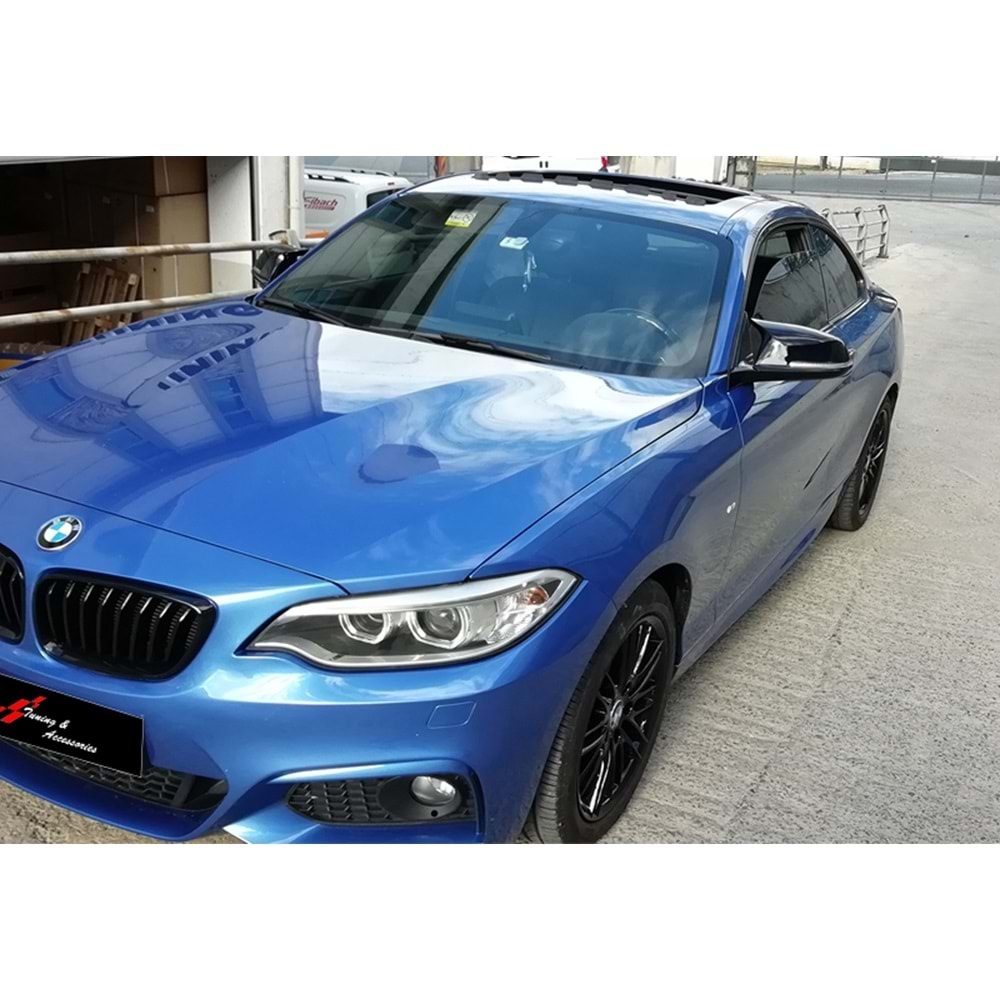 BMW F22 2013+ - Ayna Kapağı Batman M2 V1 Stil Geçme, Piano Black ABS Set