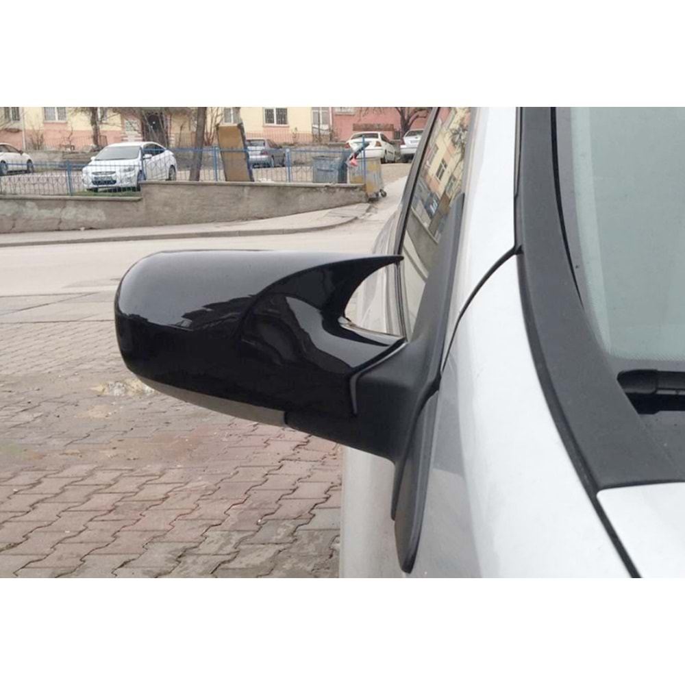 Renault Clio 3 2005+ - Ayna Kapağı Batman V1 Stil Yapıştırma , Piano Black ABS Set