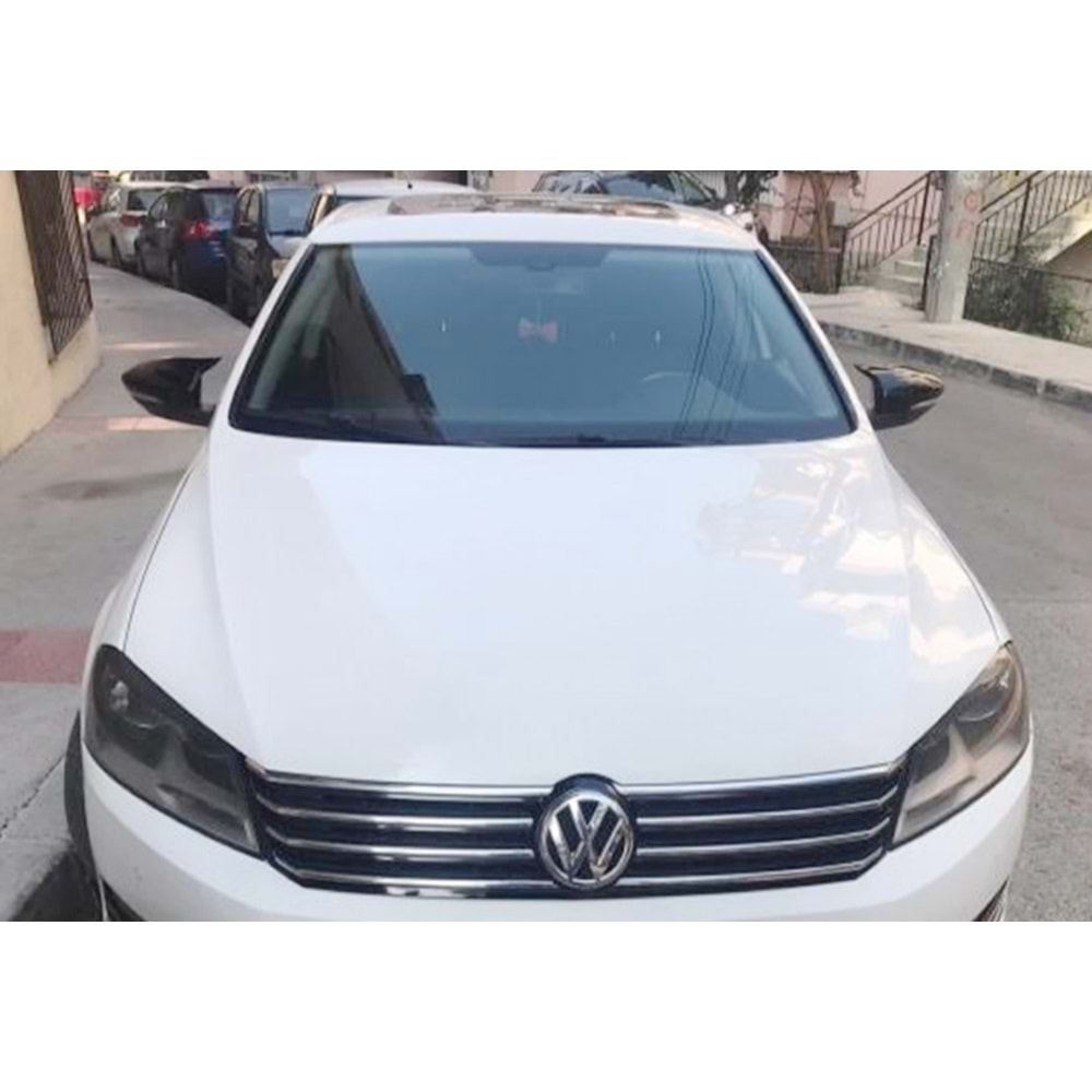 VW Passat B7 2011+ - Ayna Kapağı Batman V1 Stil Yapıştırma, Piano Black Ürün Yüzeyi ABS Set