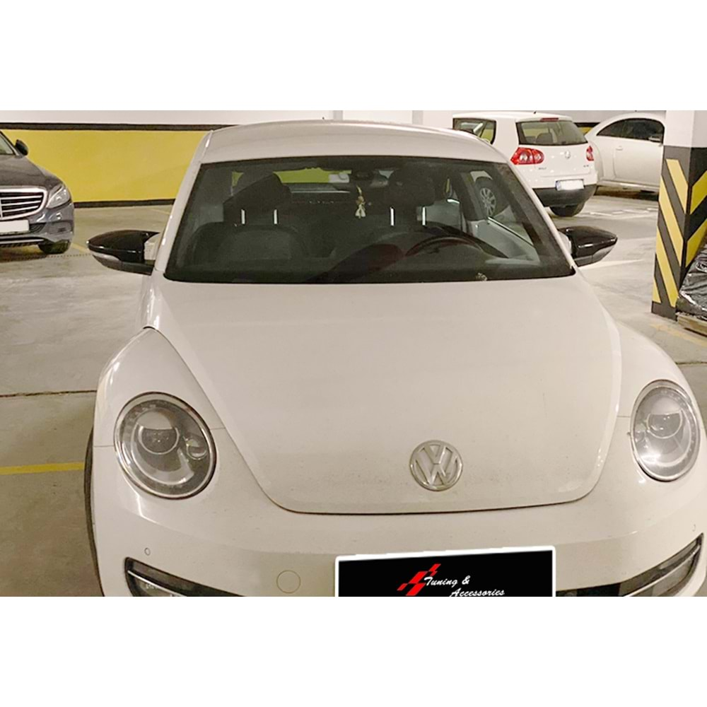 VW N. Beetle 2011+ - Ayna Kapağı Batman V1 Stil Yapıştırma , Piano Black ABS Set