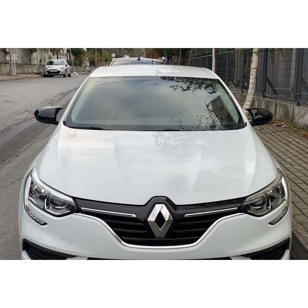 Renault Megane 4 2016+ - Ayna Kapağı Batman V1 Stil Yapıştırma, Piano Black Ürün Yüzeyi ABS Set