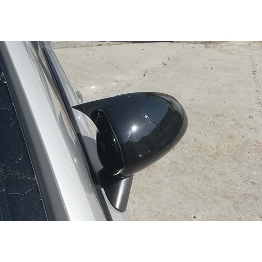 Opel Corsa D 2006+ - Ayna Kapağı Batman V1 Stil Yapıştırma , Piano Black ABS Set