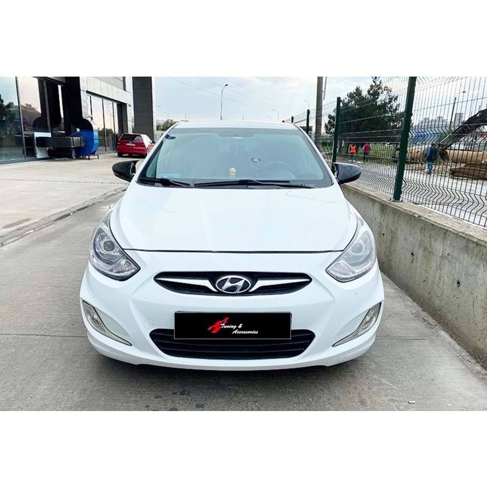 Hyundai Acc. Blue 2011+ - Ayna Kapağı Batman V1 Stil Sinyalsiz Yapıştırma, Piano Black ABS Set