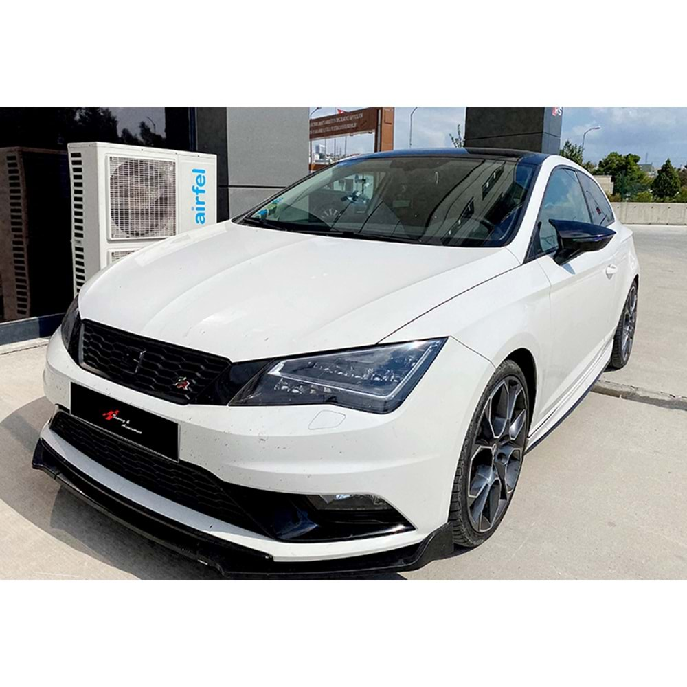 Seat Leon Mk3 2012+ - Ayna Kapağı Batman V1 Stil Yapıştırma, Piano Black Ürün Yüzeyi, ABS, Set