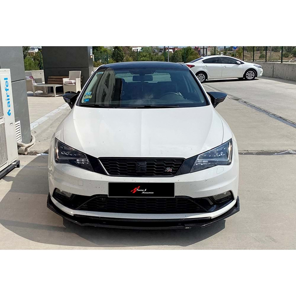 Seat Leon Mk3 2012+ - Ayna Kapağı Batman V1 Stil Yapıştırma, Piano Black Ürün Yüzeyi, ABS, Set