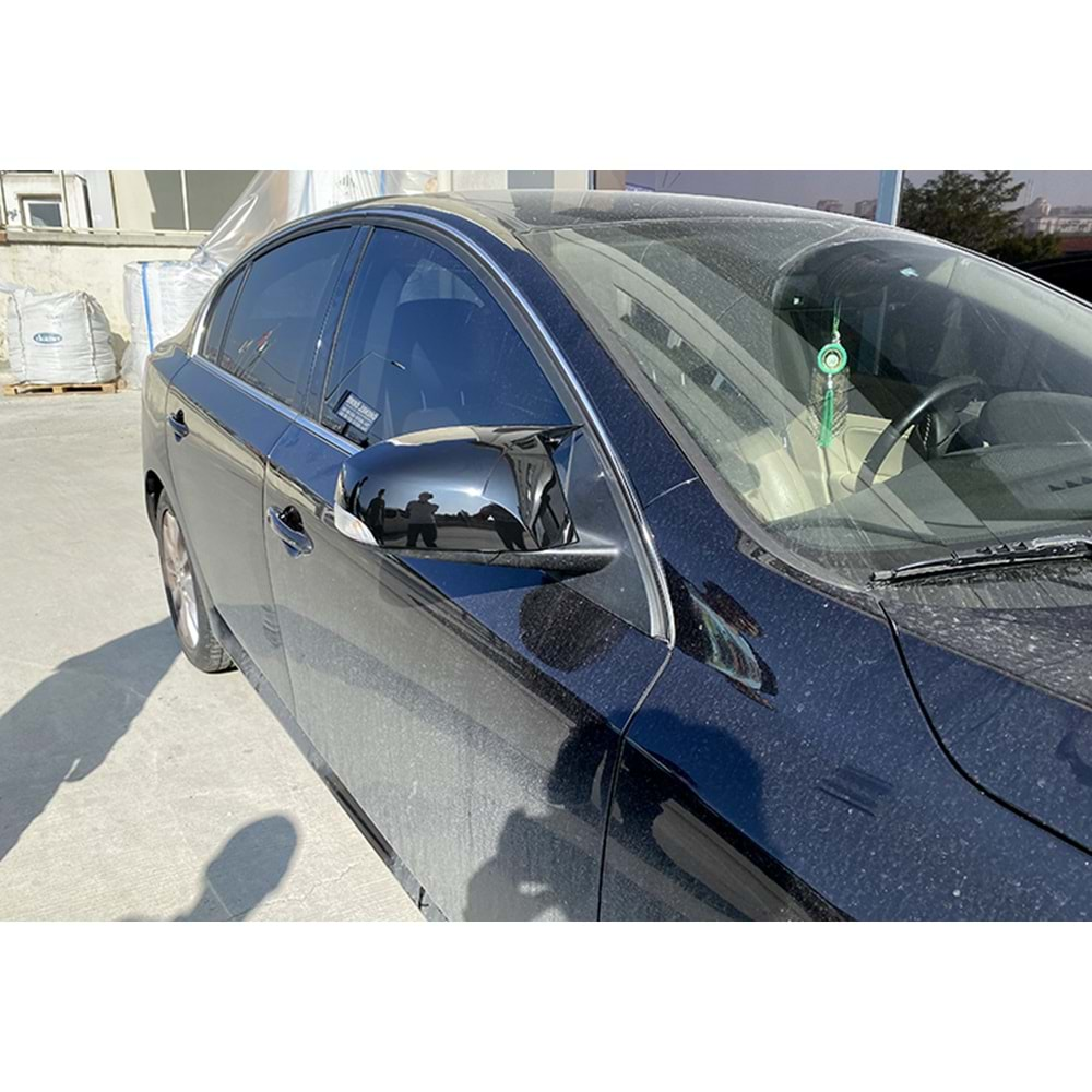 Renault Latitude 2010+ - Ayna Kapağı Batman V1 Stil Yapıştırma , Piano Black ABS Set