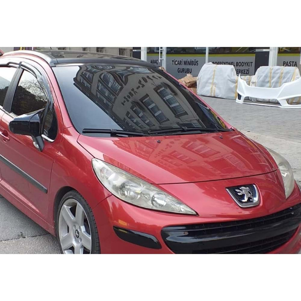 Peugeot 207 2006+ - Ayna Kapağı Batman V1 Stil Yapıştırma, Piano Black Ürün Yüzeyi ABS Set