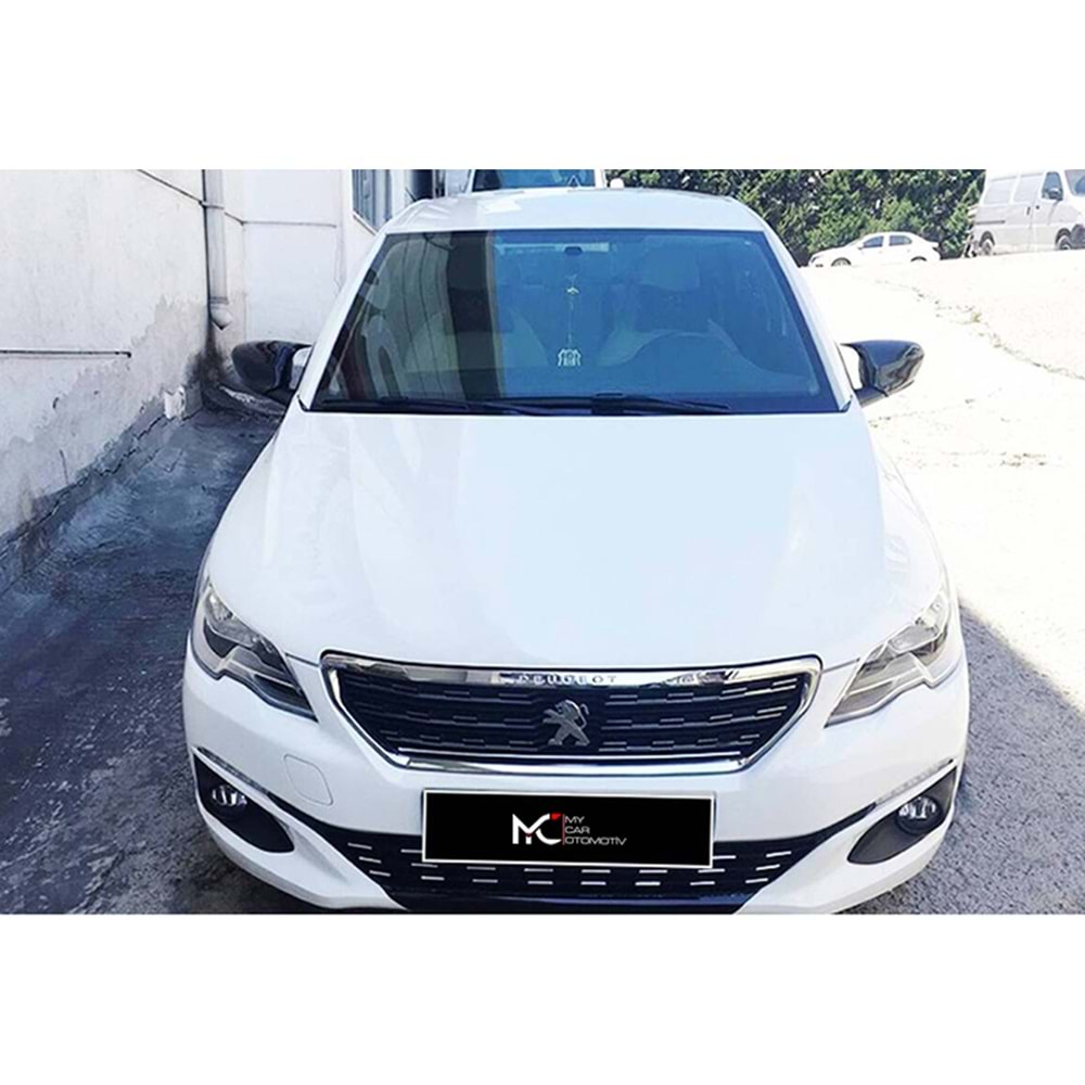 Peugeot 308 2013+ - Ayna Kapağı Batman V1 Stil Yapıştırma , Piano Black ABS Set