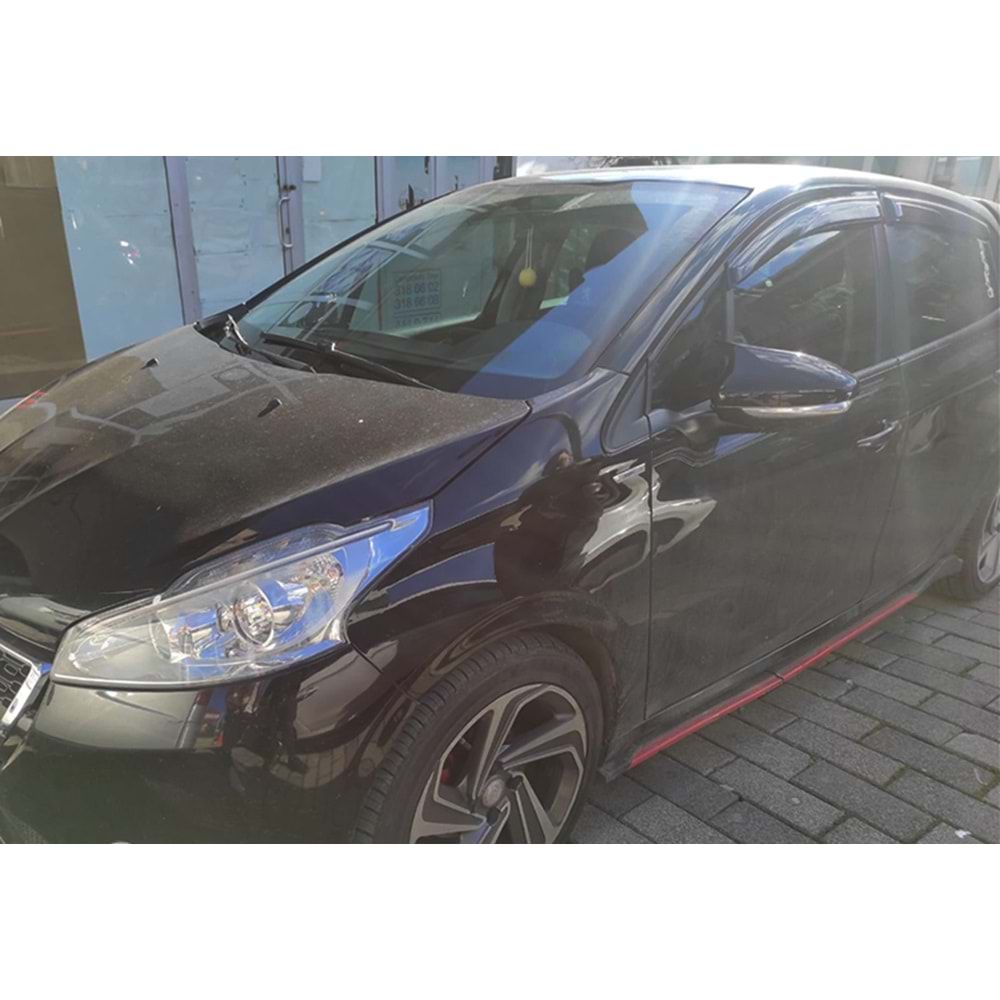 Peugeot 208 2012+ - Ayna Kapağı Batman V1 Stil Yapıştırma , Piano Black ABS Set