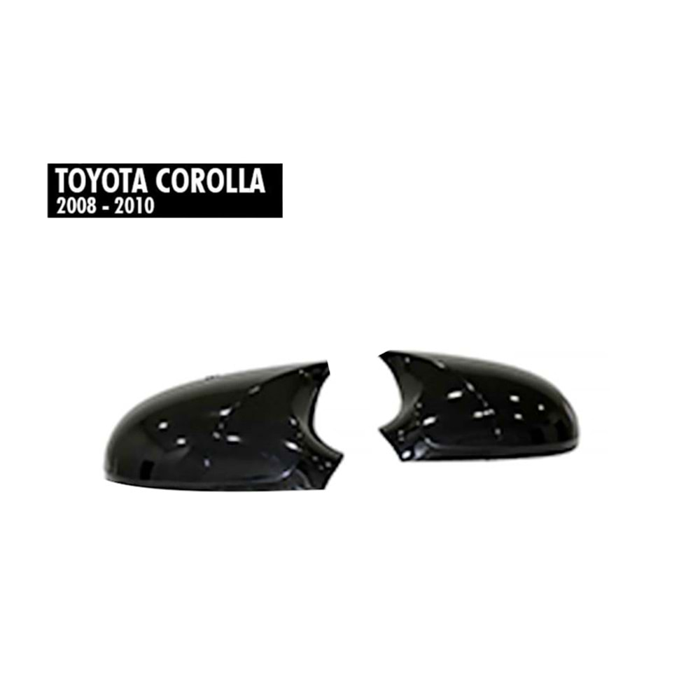 Toyota Corolla 10 2006+ - Ayna Kapağı Batman V1 Stil Yapıştırma, Piano Black Ürün Yüzeyi ABS Set