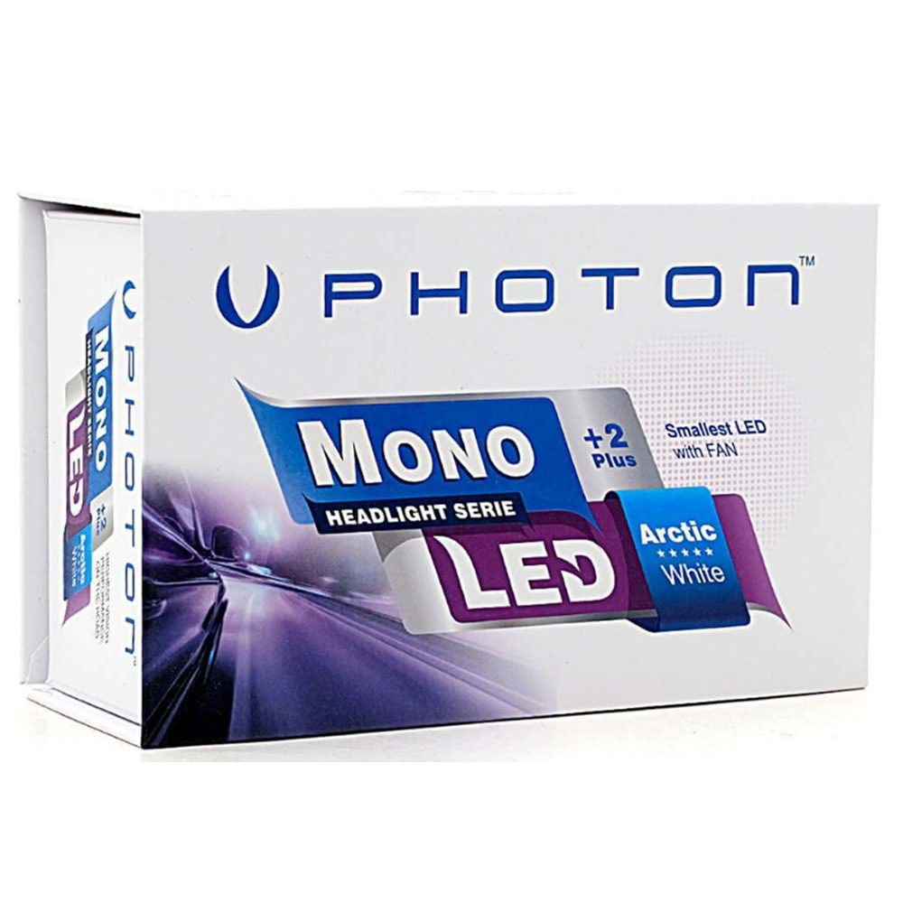 W.Photon - Mono H7 2+ Plus Led Xenon Ampul 6000K, Beyaz Fanlı Set