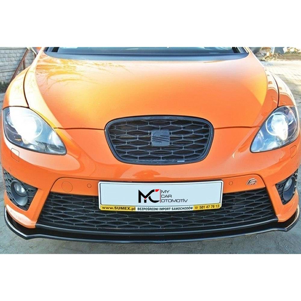 Seat Leon Mk2 FL 2009+ - Tampon Lipi/Front, Cupra FR V2 Stil, Piano Black Ürün Yüzeyi, Vakum