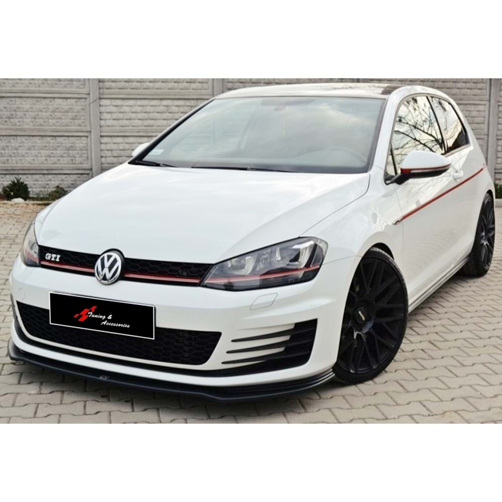 VW Golf Mk7 2012+ - Ön Lip GTI V2 Max Design, Piano Black Ürün Yüzeyi, Vkm.