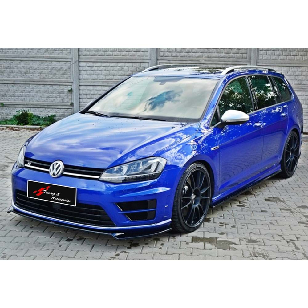 VW Golf Mk7 2012+ - Ön Lip B Plus R Design V3 Stil, Piano Black Ürün Yüzeyi, Vkm.