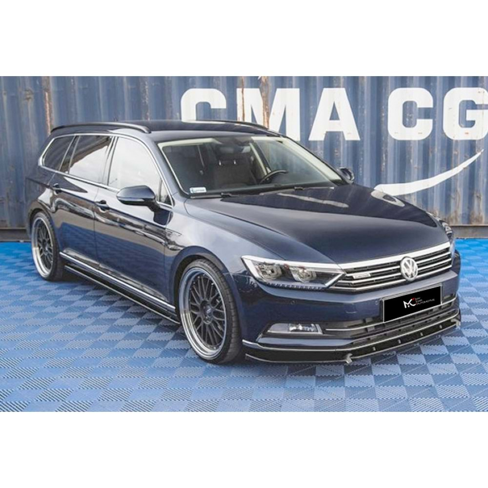 VW Passat B8 2015+ - Tampon Lipi/Ön Oem V1 Stil, Std. Tmpn., Piano Black Ürün Yüzeyi, Vkm.