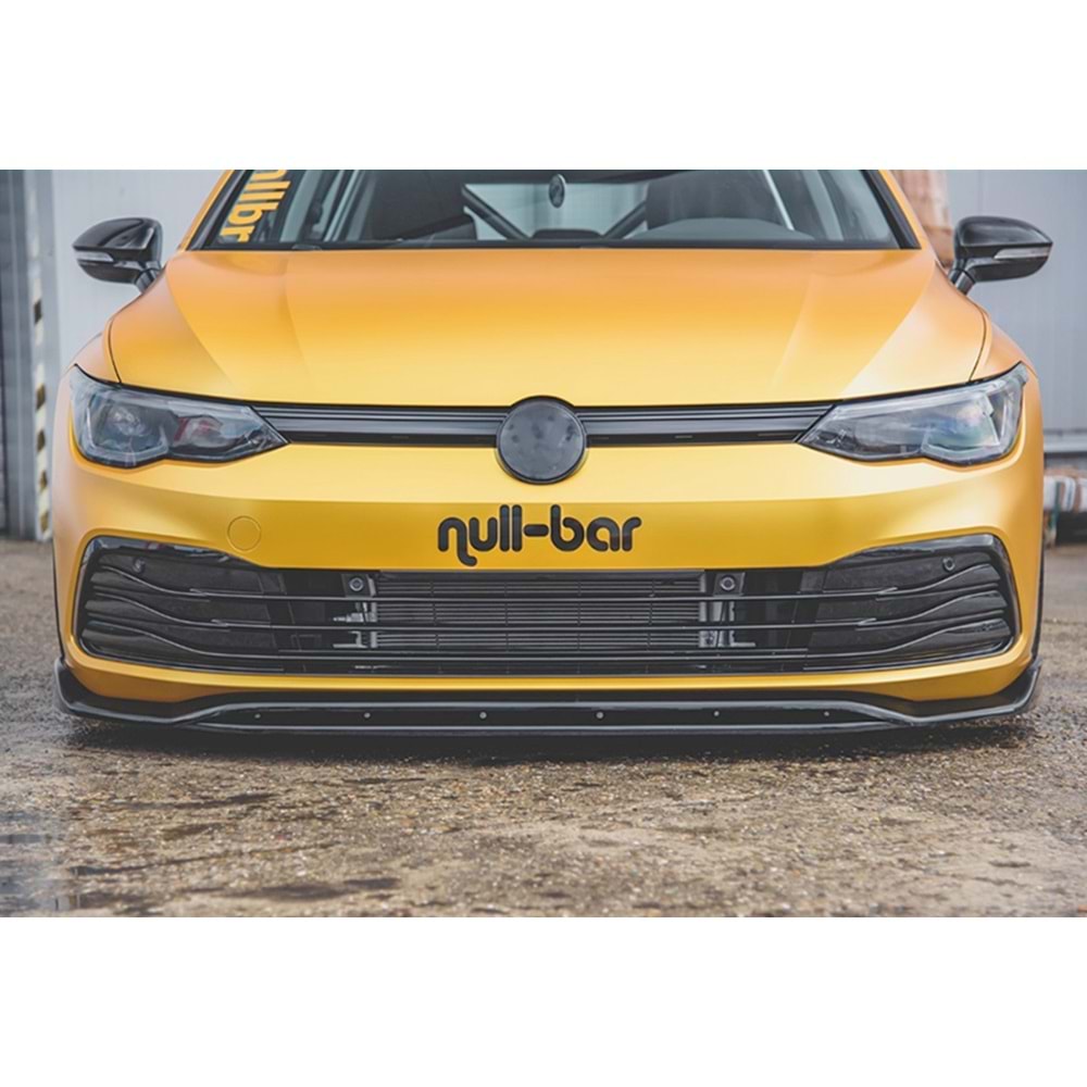 VW Golf Mk8 2019+ - Ön Lip Max V2 Stil Std. Tmpn., Piano Black Vkm.