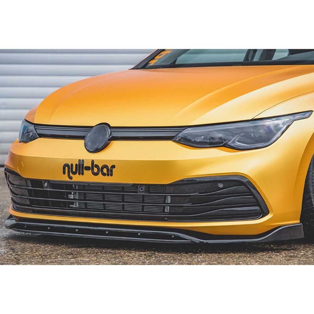VW Golf Mk8 2019+ - Ön Lip Max V2 Stil Std. Tmpn., Piano Black Vkm.