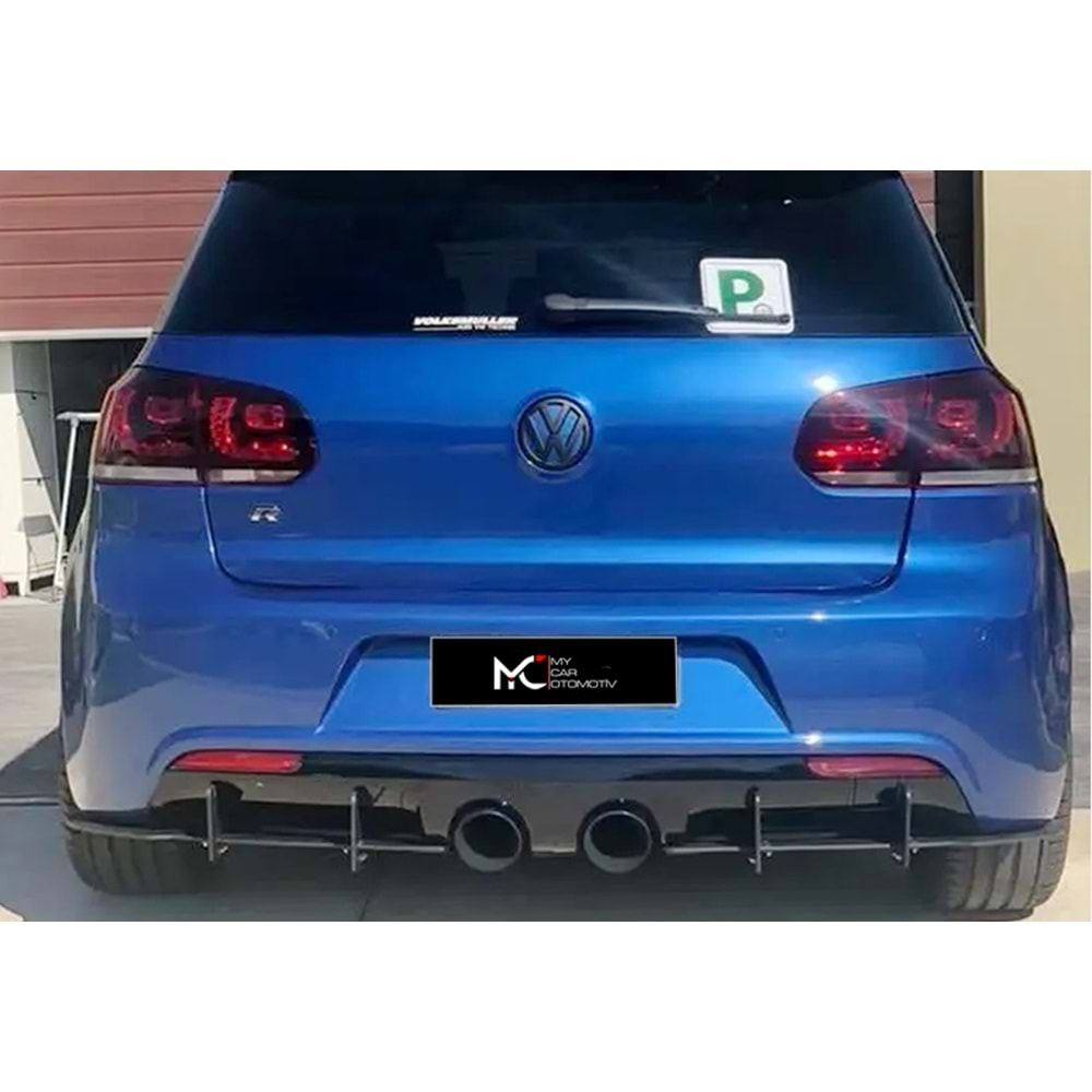 VW Golf Mk5 2003+ - Difüzör Splitter R Max Design CNC, Mat Siyah Ürün Yüzeyi, Vkm., Set