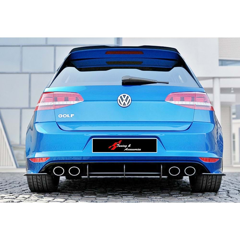 VW Golf Mk7 2012+ - Difüzör Splitter R Max Design CNC, Mat Siyah Vkm.