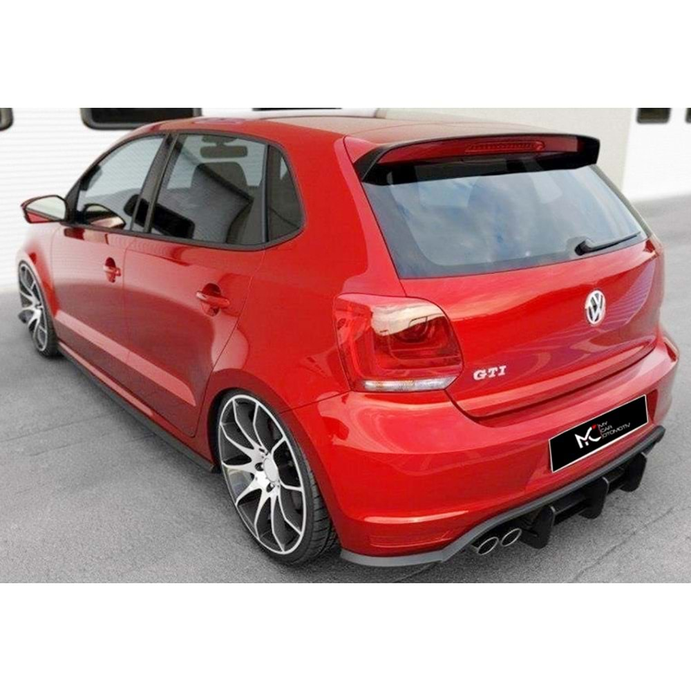 VW Polo Mk5 FL 2014+ - Difüzör GTI Max Design CNC, Mat Siyah Vkm.