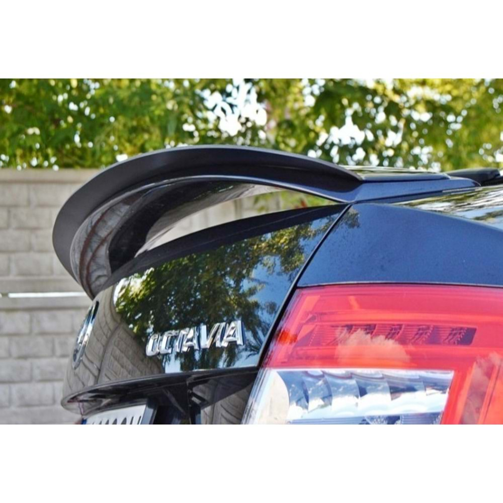 Skoda Octavia Mk3 RS 2013+ - Spoiler RS Cup Max Design Bagaj Üzeri , Piano Black Vkm.