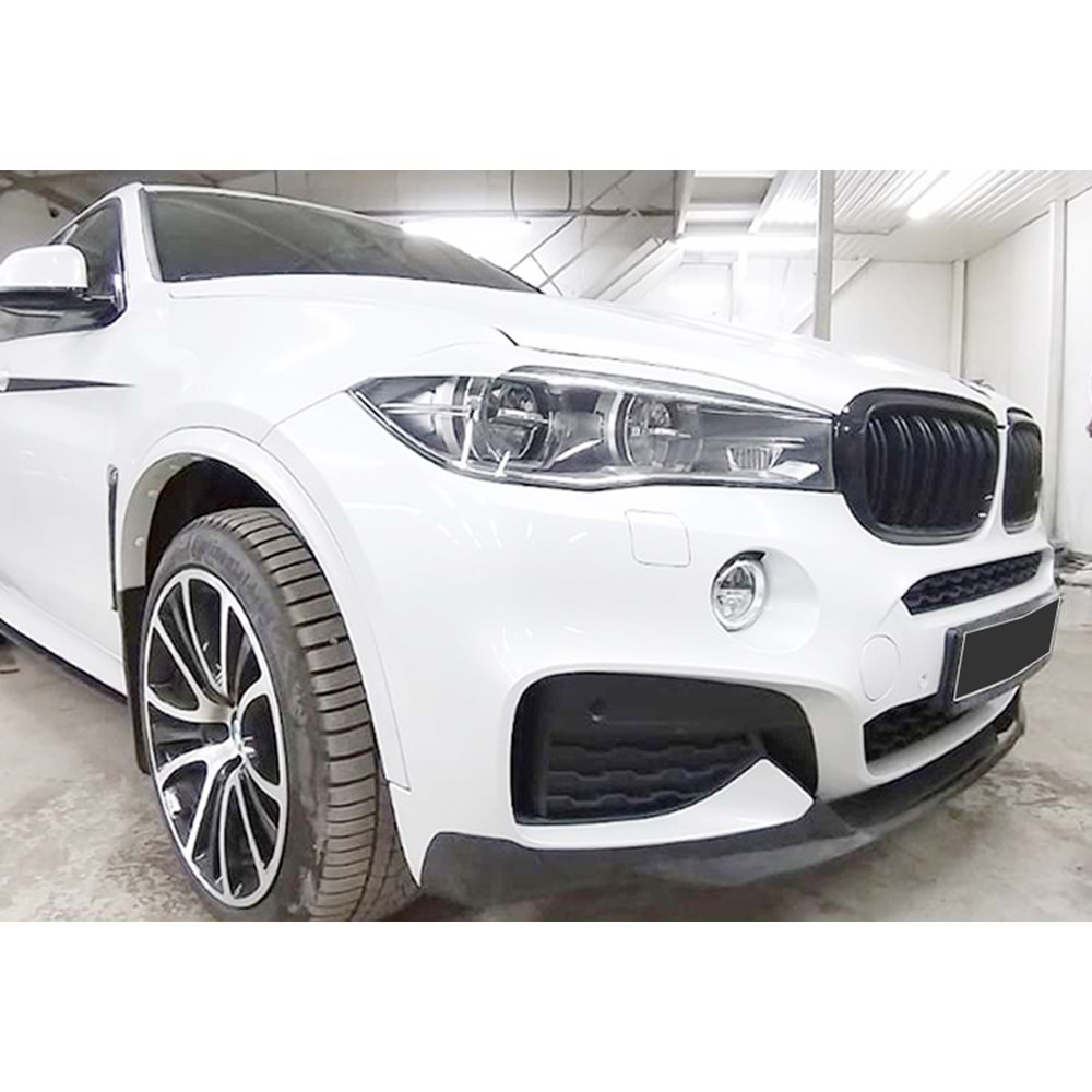 BMW F16 2014+ - Ön Lip A Plus M Performance Stil M Spt. Tmpn., Piano Black Parlak Yüzey Vkm.