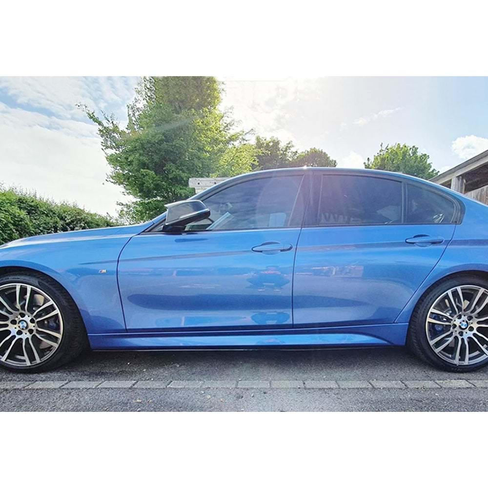 BMW F30 2012+ - Marşpiyel Çıta/Alt B Plus M Performance Oem V1 Stil, 3 mm/203.50 cm, Piano Black Ürün Yüzeyi, Set, Vkm. Set