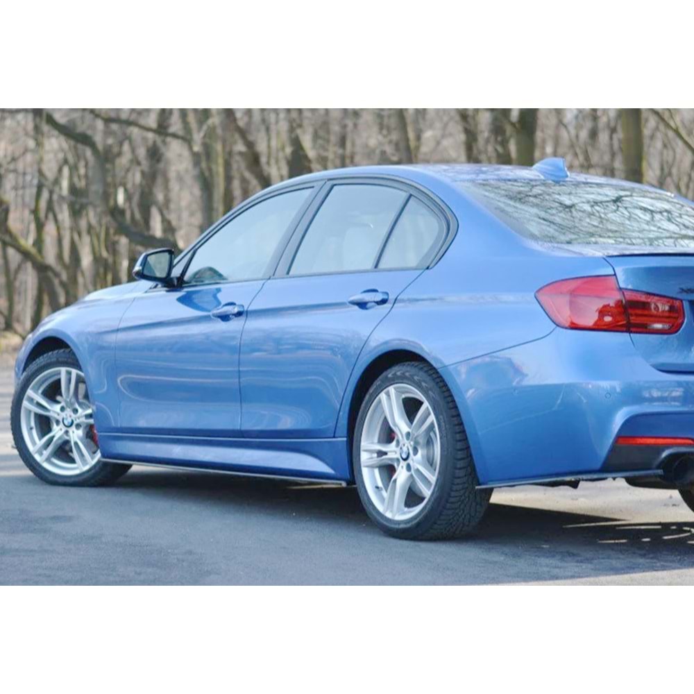 BMW F30 2012+ - Marşpiyel Çıta/Alt B Plus M Performance Oem V1 Stil, 3 mm/203.50 cm, Piano Black Ürün Yüzeyi, Set, Vkm. Set