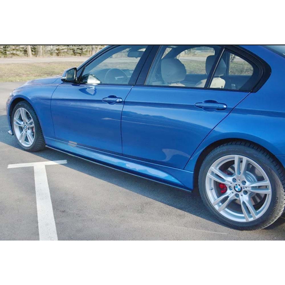 BMW F30 2012+ - Marşpiyel Çıta/Alt B Plus M Performance Oem V1 Stil, 3 mm/203.50 cm, Piano Black Ürün Yüzeyi, Set, Vkm. Set