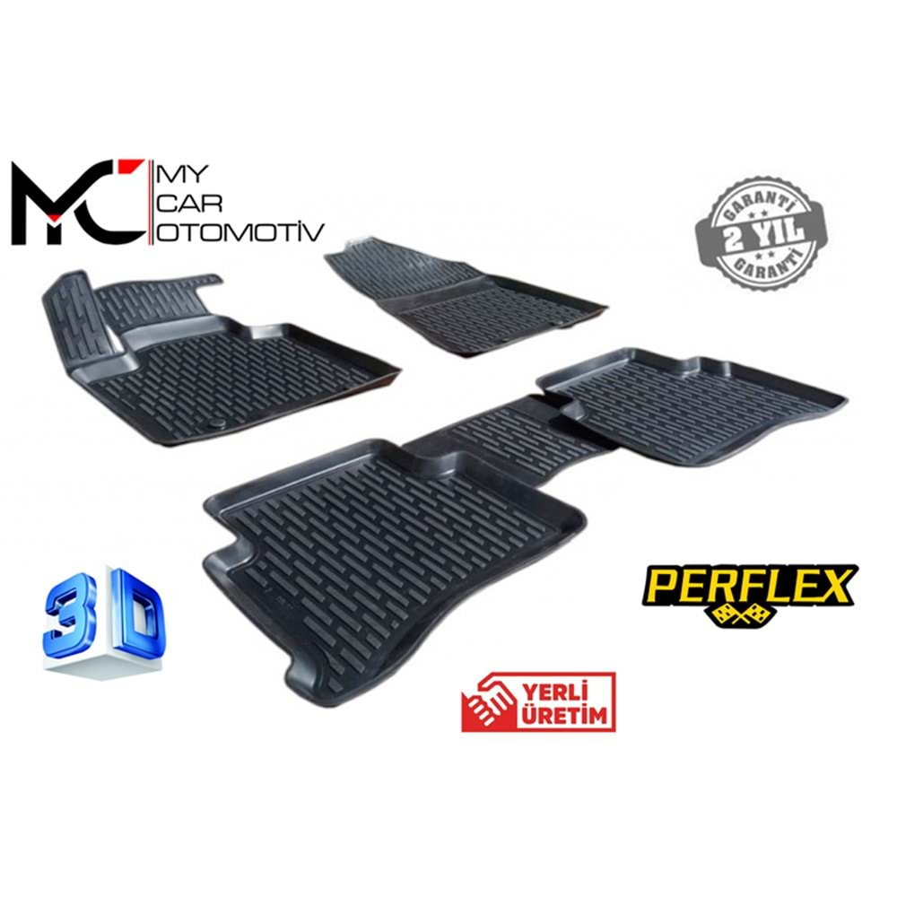 BMW F30 2012+ - Paspas 3D Perflex X-Mat, Mat Siyah Ürün Yüzeyi, Kokusuz, TPE, Set