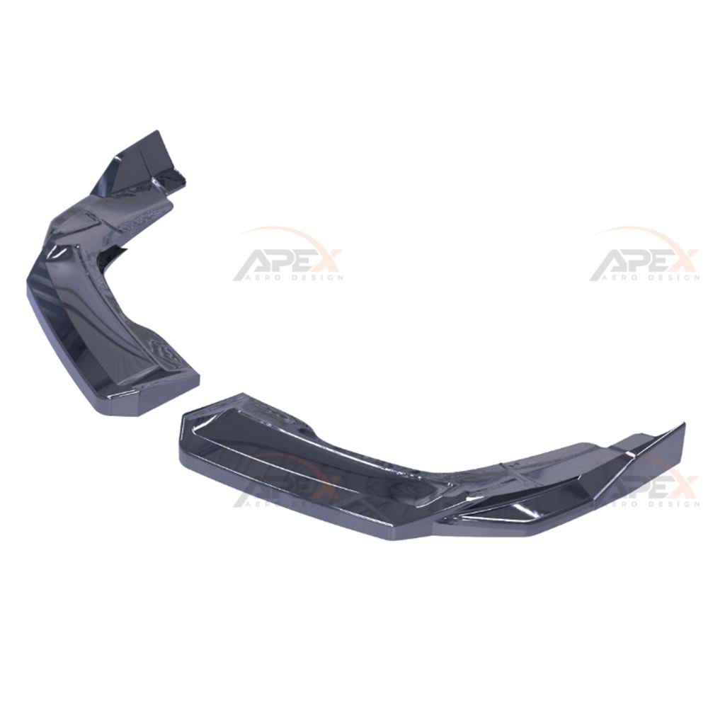 Audi Q5 S Mk2 FL 2021+ - Tampon Flap/Arka Yan, A Pex S/S Line V1 Stil, Piano Black Parlak Ürün Yüzeyi, Vakum, Set