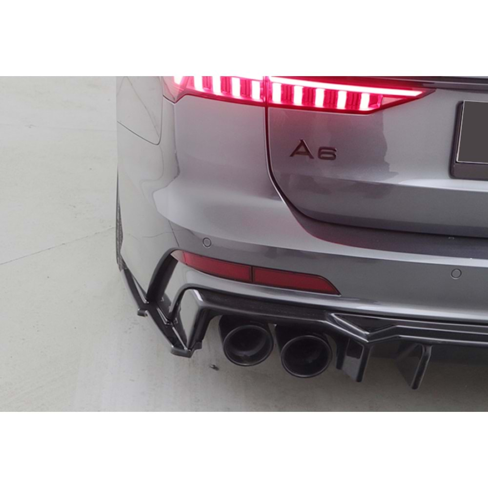 Audi A6 S6 C8 2018+ - Flap Arka A Plus+ S6/S6 Line V3 Stil, Piano Black Parlak Ürün Yüzeyi, Vkm., Set