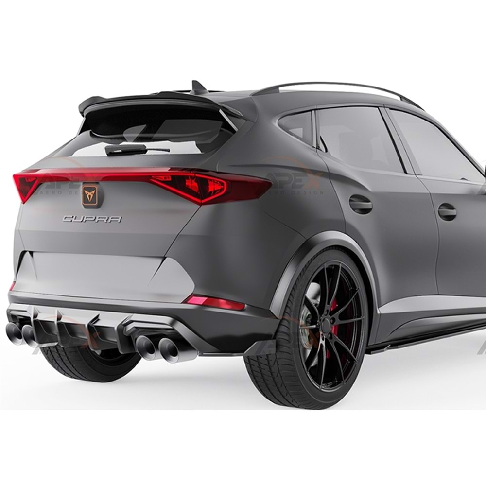 Seat Cupra Formentor Mk1 2020+ - Difüzör/Arka, A Pex Cupra V2 Stil, Piano Black Parlak Ürün Yüzeyi, Vakum