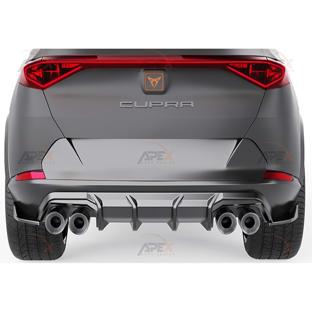 Seat Cupra Formentor Mk1 2020+ - Difüzör/Arka, A Pex Cupra V2 Stil, Piano Black Parlak Ürün Yüzeyi, Vakum