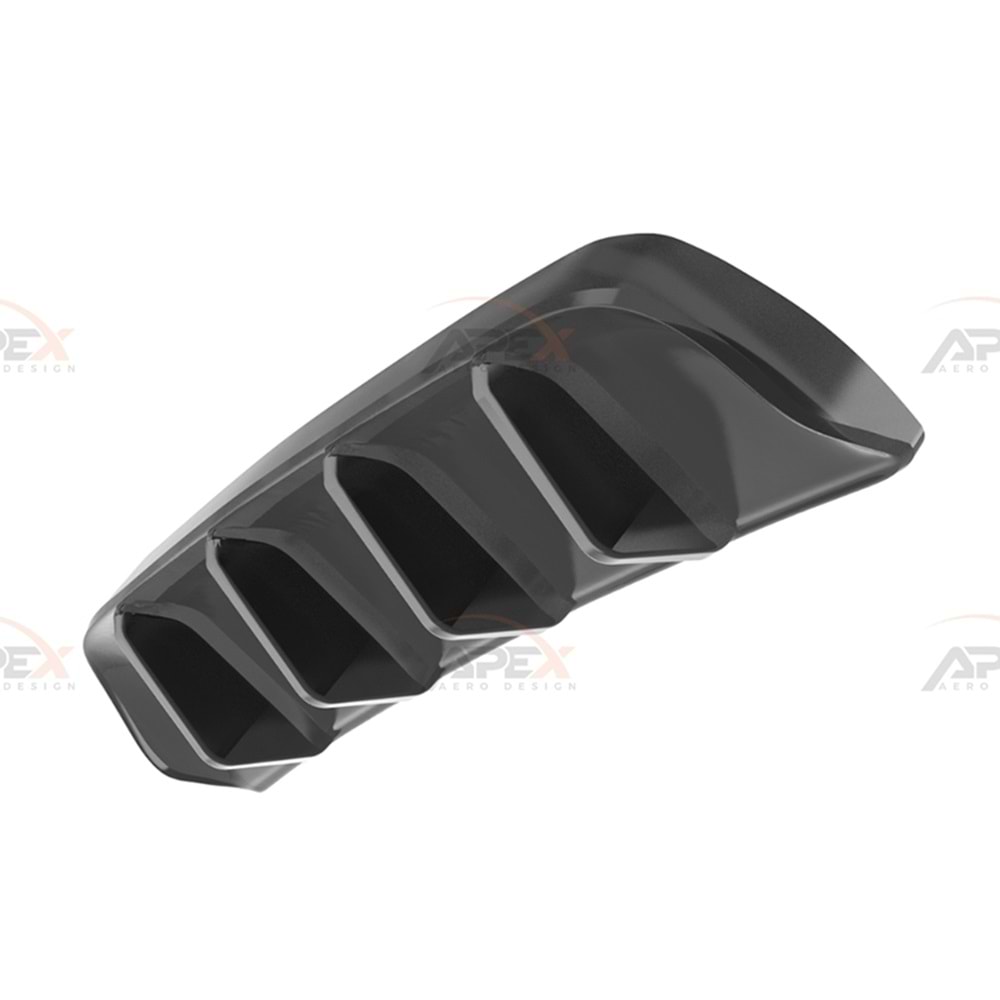 VW Tiguan Mk2 FL 2020+ - Difüzör/Arka, A Pex R/R Line V1 Stil, Piano Black Parlak Ürün Yüzeyi, Vakum