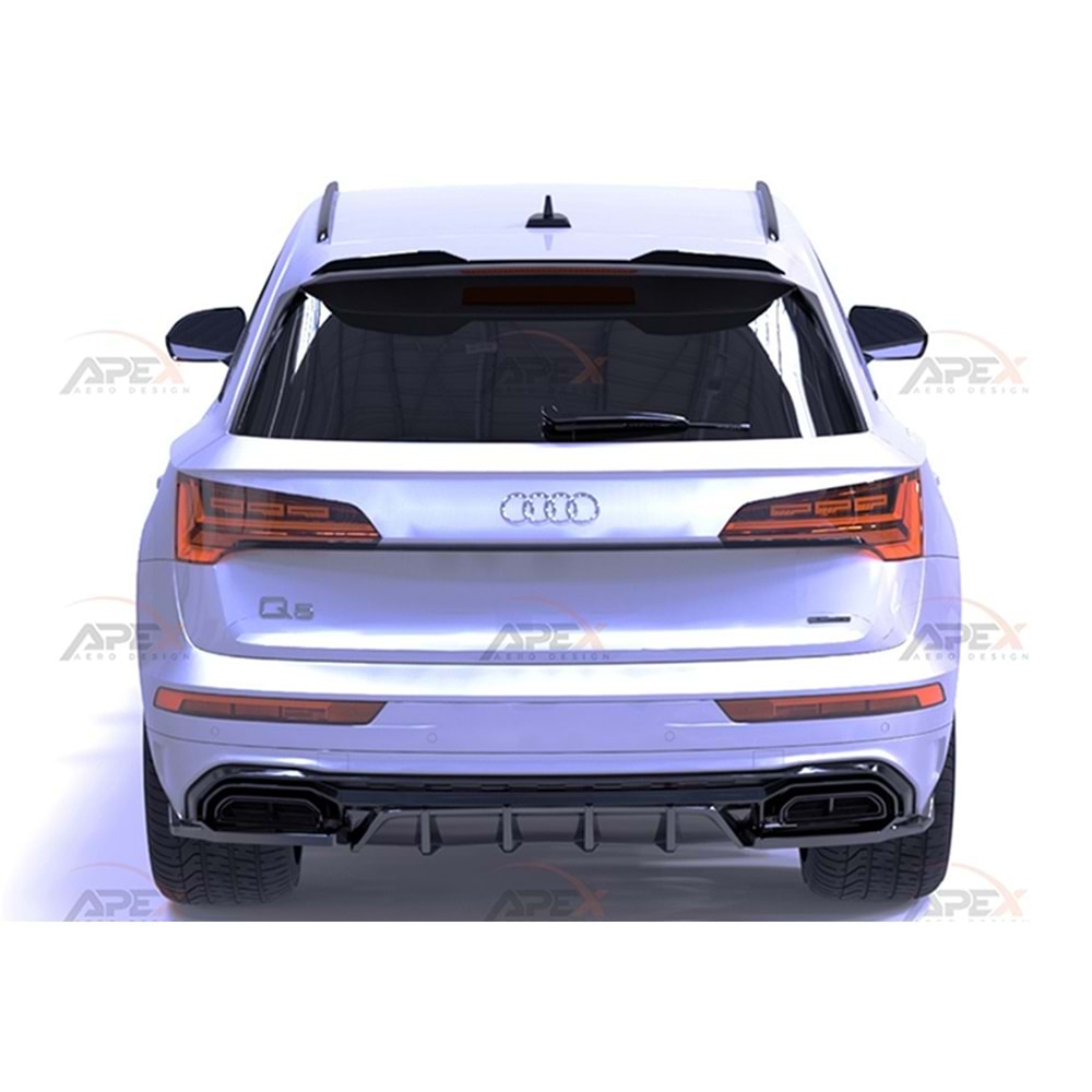 Audi Q5 Mk2 FL 2021+ - Difüzör/Arka, A Pex S/S Line V1 Stil, Piano Black Parlak Ürün Yüzeyi, Vakum
