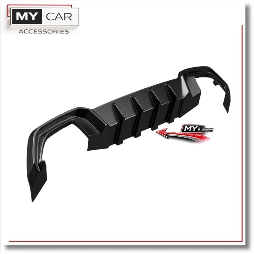 BMW G20 2019+ - Difüzör/Arka, A Plus M Pack V1 Stil , Piano Black Parlak Ürün Yüzeyi, Vakum