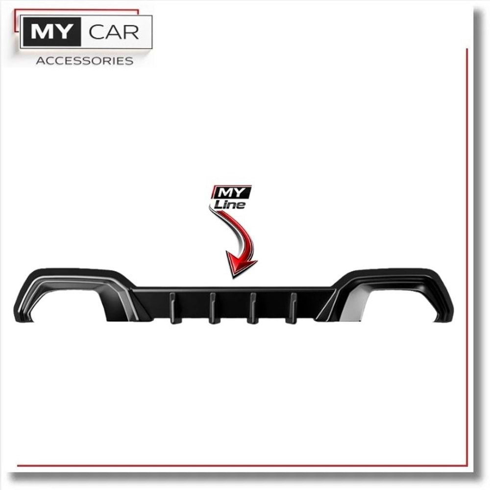 BMW G20 2019+ - Difüzör/Arka, A Plus M Pack V1 Stil , Piano Black Parlak Ürün Yüzeyi, Vakum