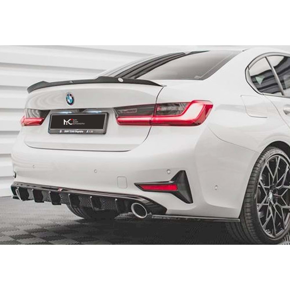 BMW G20 2019+ - Difüzör/Arka, A Plus V1 Stil, Std Tmpn., Piano Black Parlak Ürün Yüzeyi, Vakum