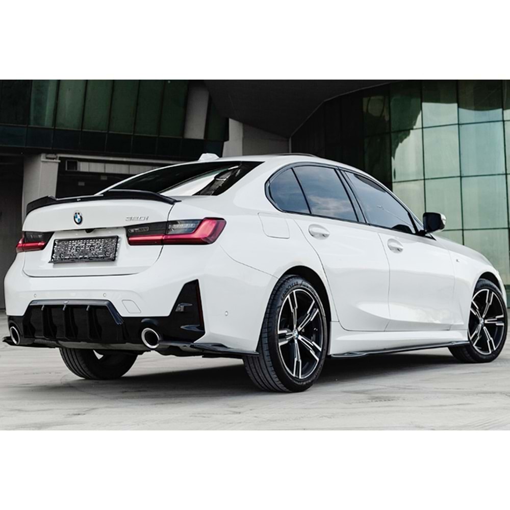 BMW G20 LCI 2022+ - Difüzör/Arka, A Plus M Pack V1 Stil , Piano Black Parlak Ürün Yüzeyi, Vakum